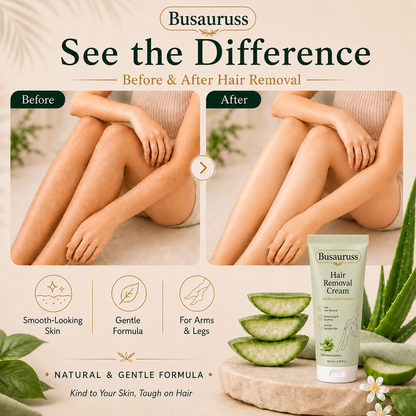 Busauruss™ Natural Gentle Hair Removal Cream | For Women & Men, Sensitive Skin