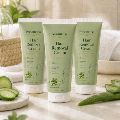 Busauruss™ Natural Gentle Hair Removal Cream | For Women & Men, Sensitive Skin