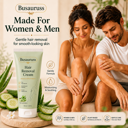 Busauruss™ Natural Gentle Hair Removal Cream | For Women & Men, Sensitive Skin